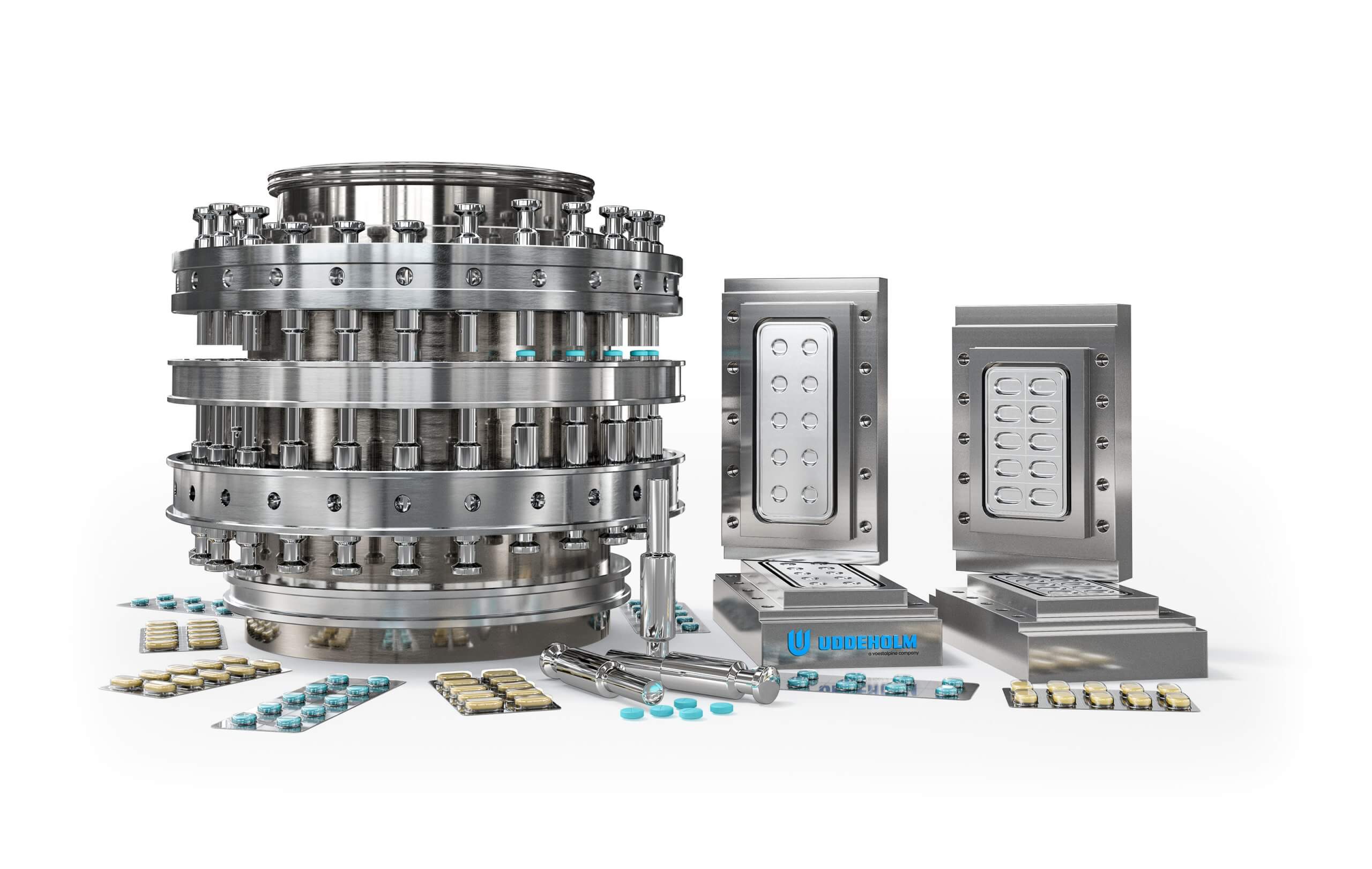 Uddeholm steel molds used for pill production in the medical industry
